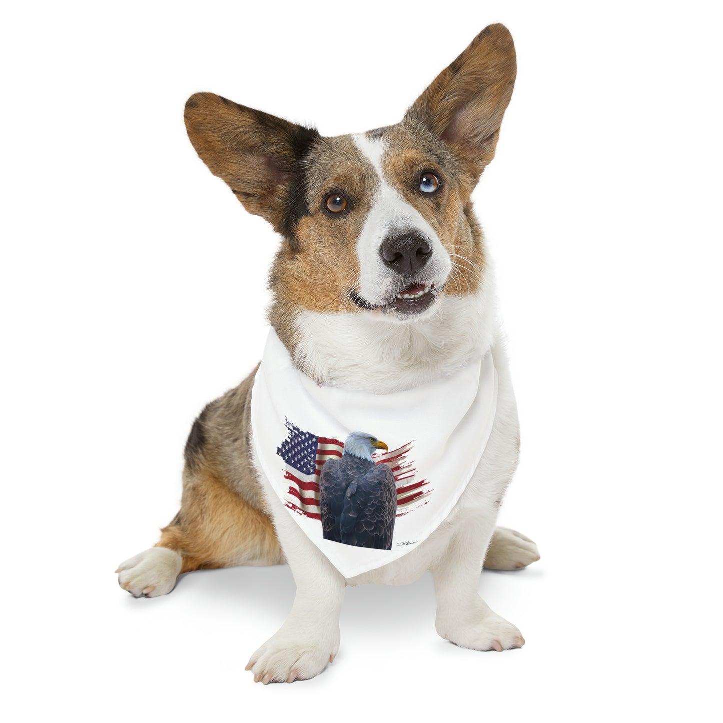Pet Bandana Collar - American Flag and Eagle