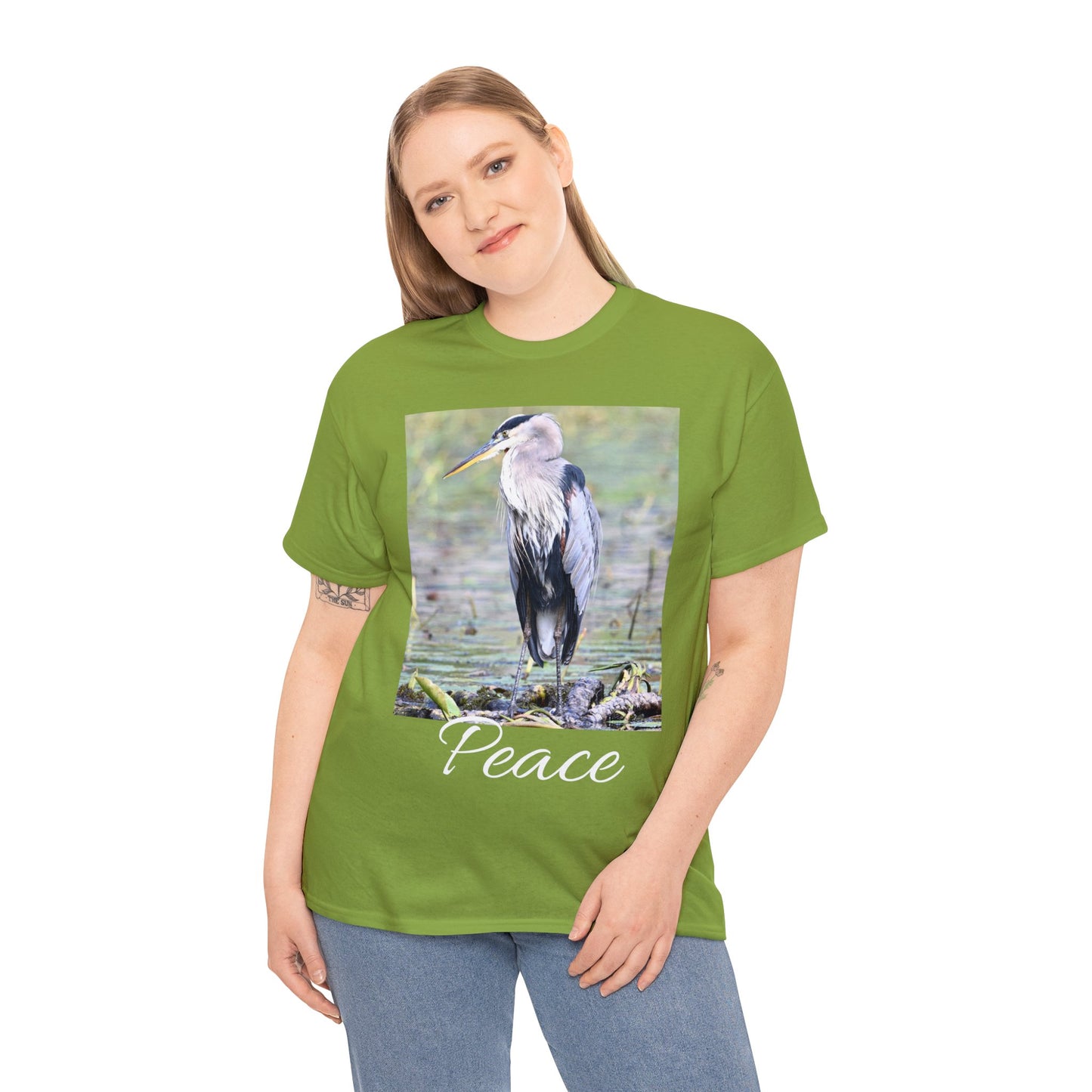 Blue Heron the Symbol of Peace T-shirt - Perfect Gift for Bird or Nature Lovers