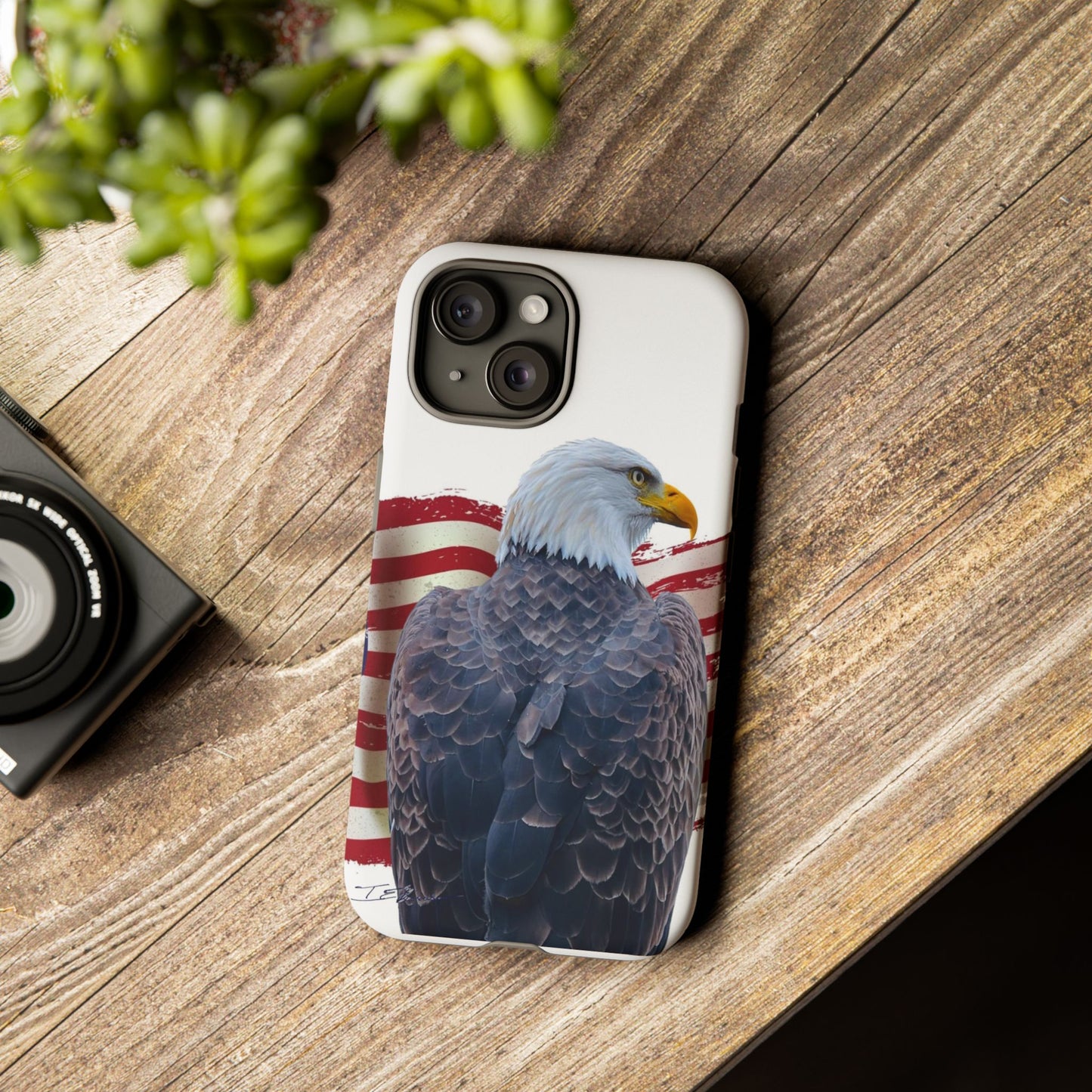 Bald Eagle with American Flag Phone Case