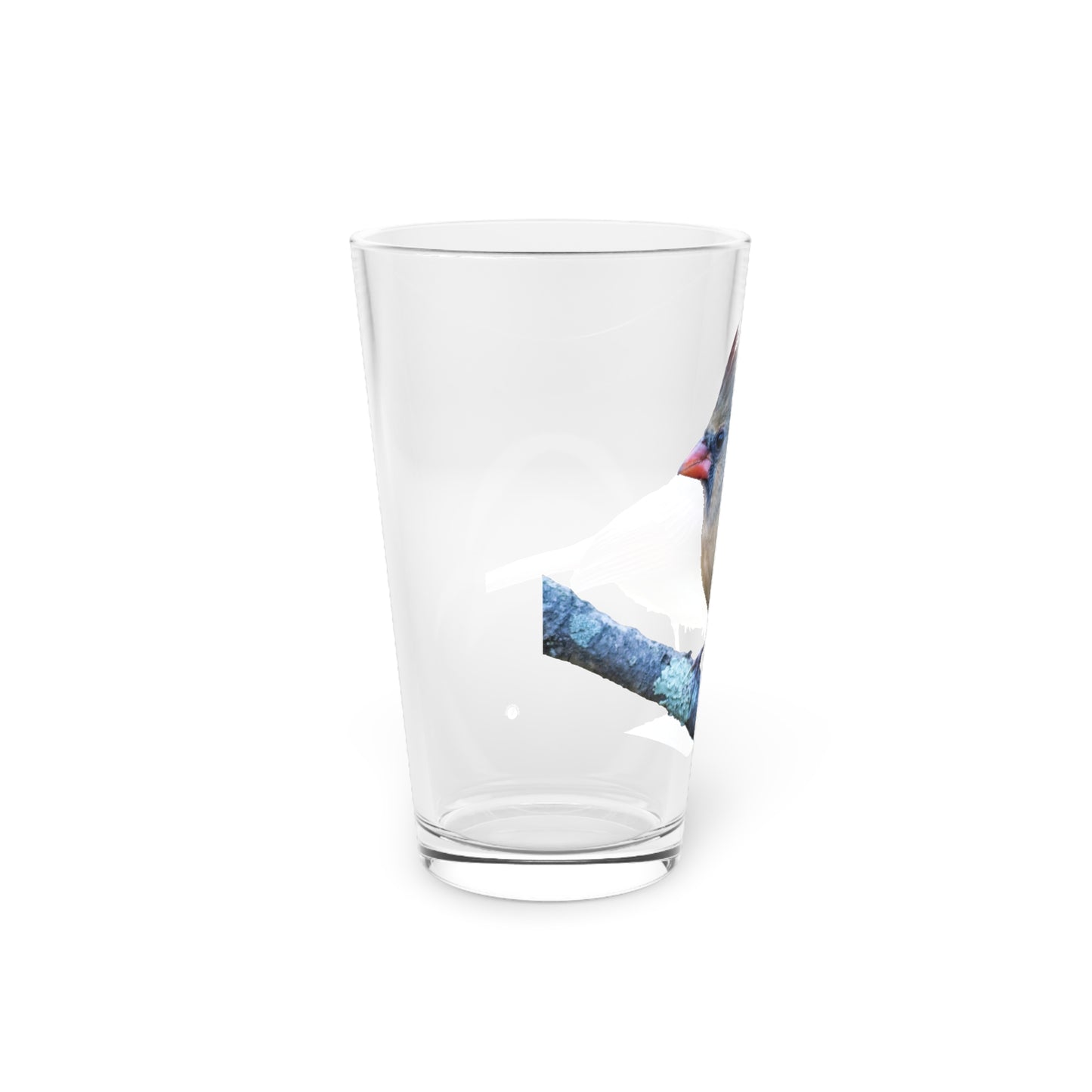Glassware - Beautiful Female Cardinal Design for Nature Lovers and Bird Enthusiasts, 16oz