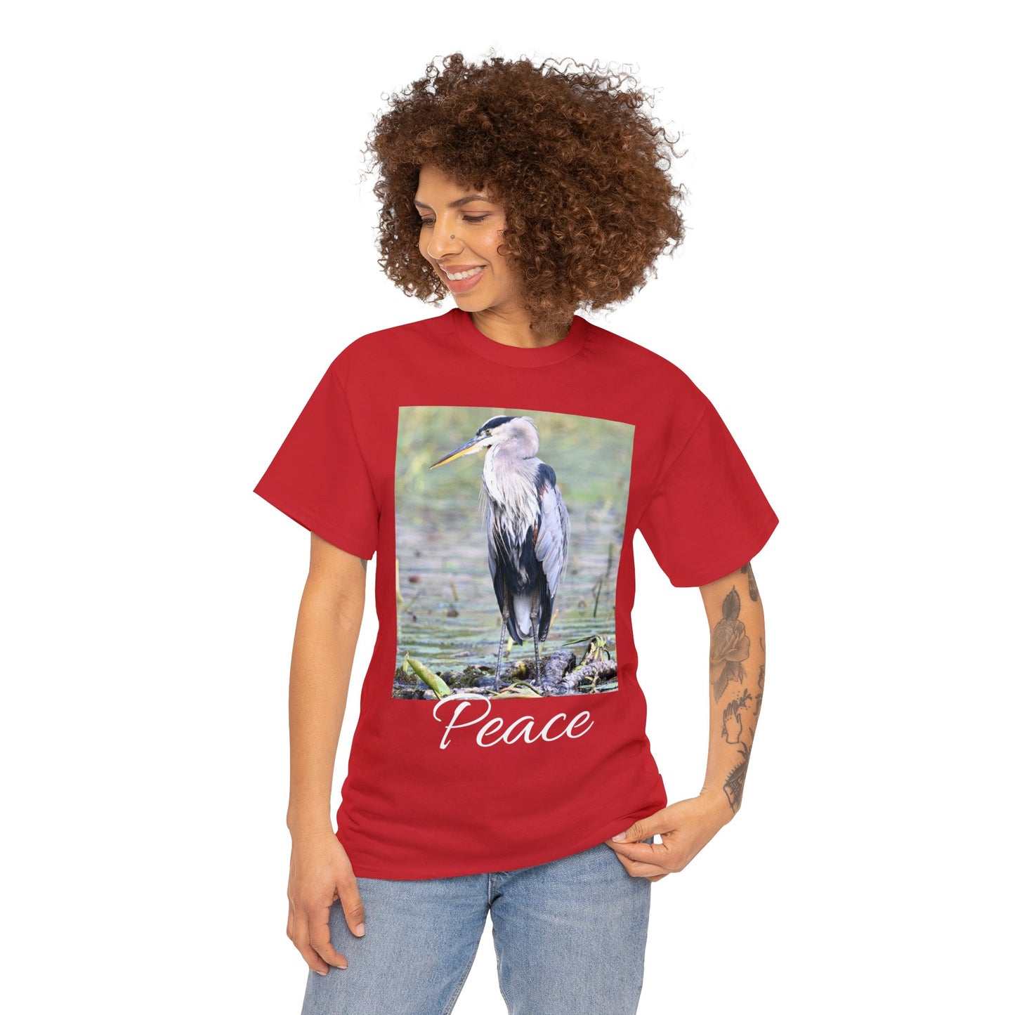 Blue Heron the Symbol of Peace T-shirt - Perfect Gift for Bird or Nature Lovers