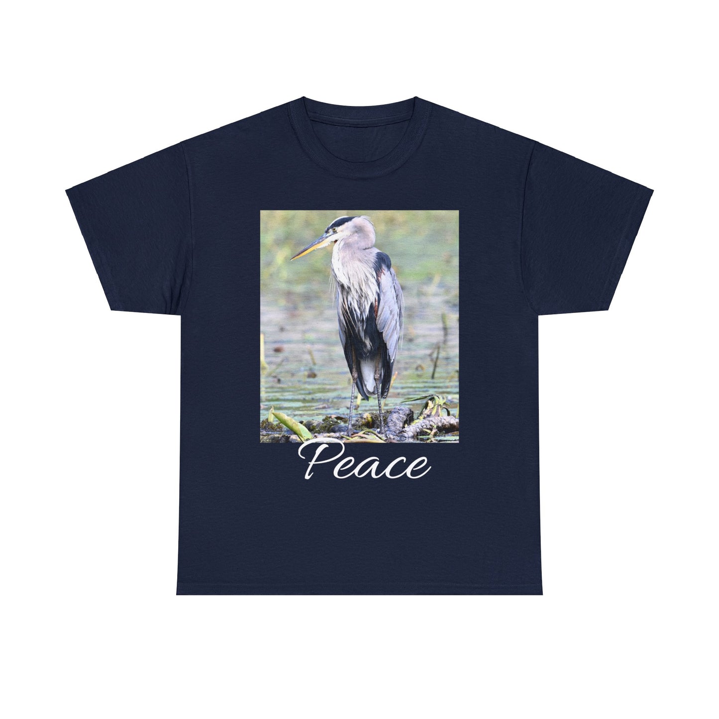 Blue Heron the Symbol of Peace T-shirt - Perfect Gift for Bird or Nature Lovers