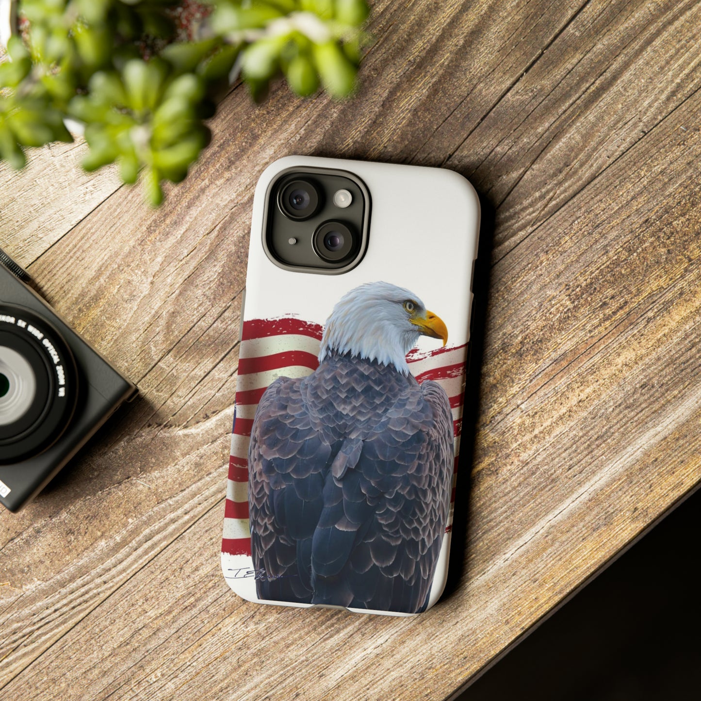 Bald Eagle with American Flag Phone Case