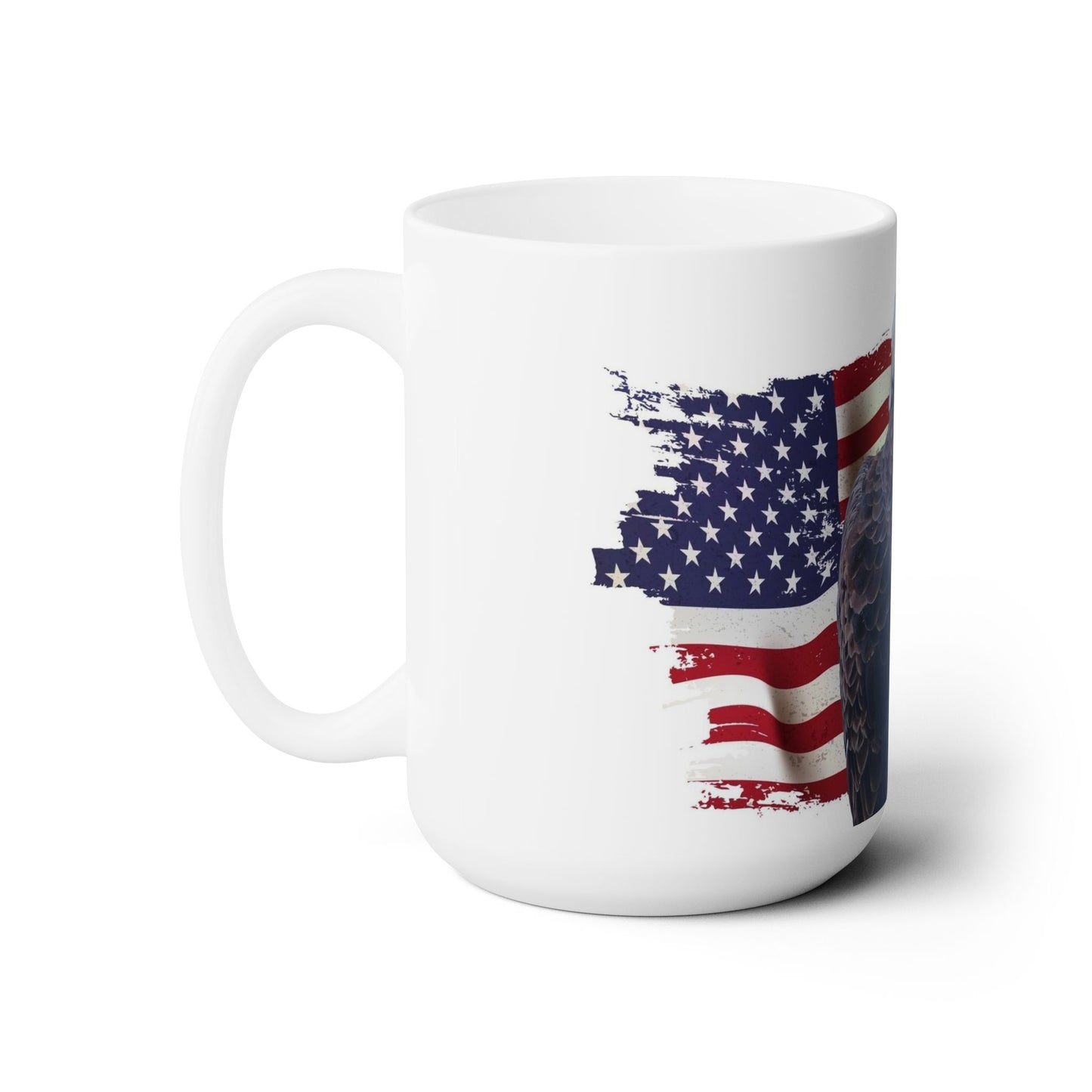Majestic Eagle and Flag Ceramic Mug 15oz