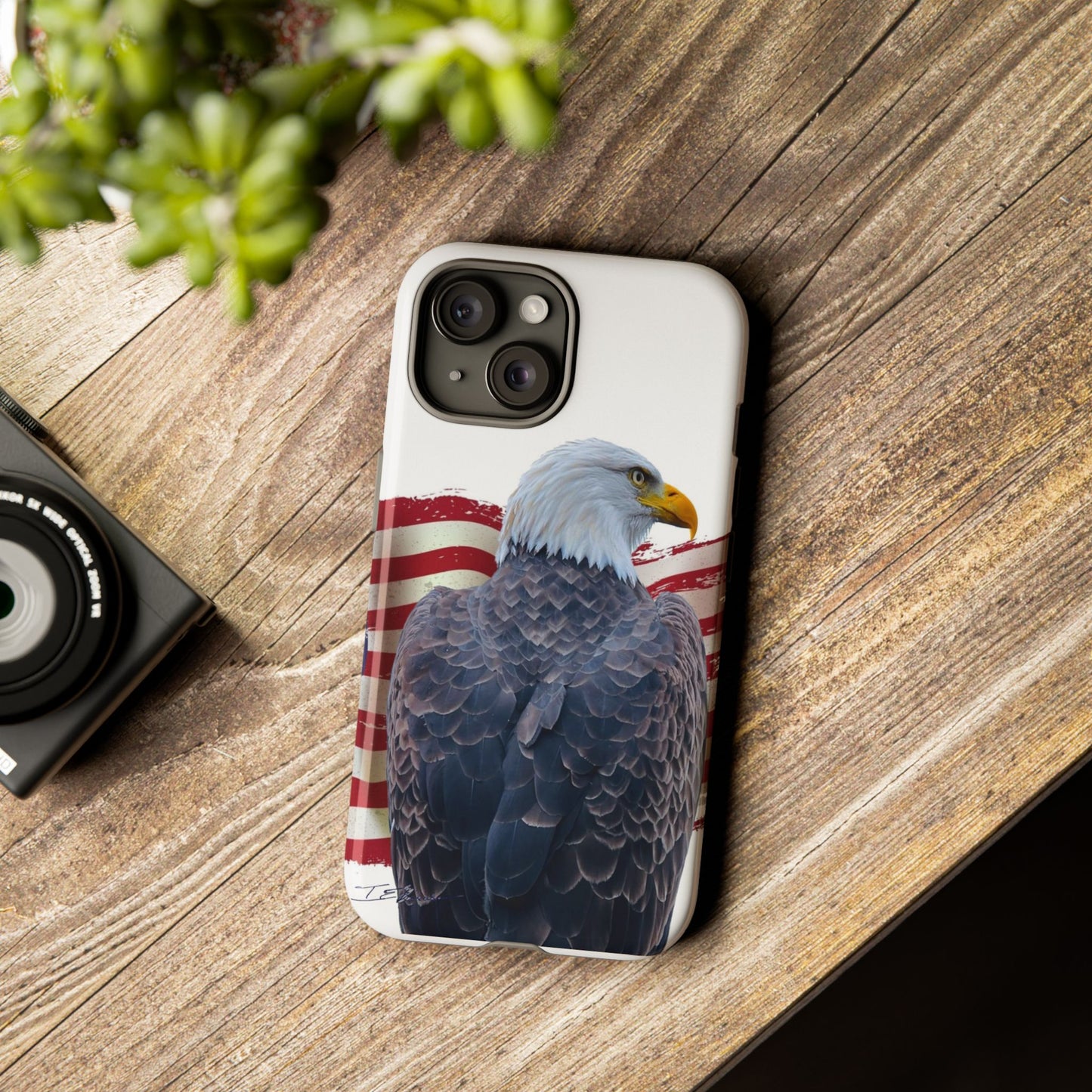 Bald Eagle with American Flag Phone Case