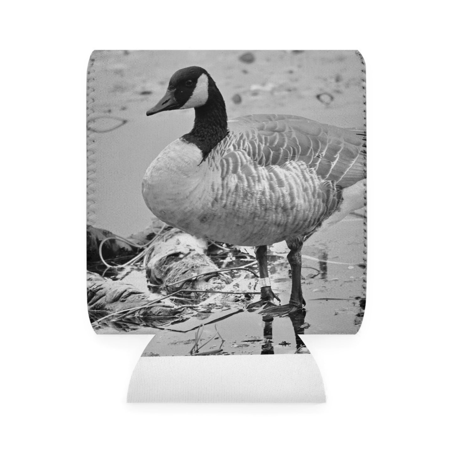 Banded Canadian Goose Can Cooler Sleeve