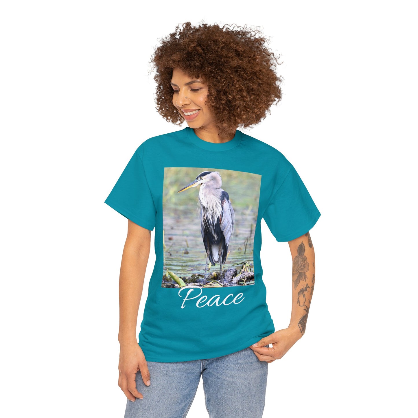 Blue Heron the Symbol of Peace T-shirt - Perfect Gift for Bird or Nature Lovers