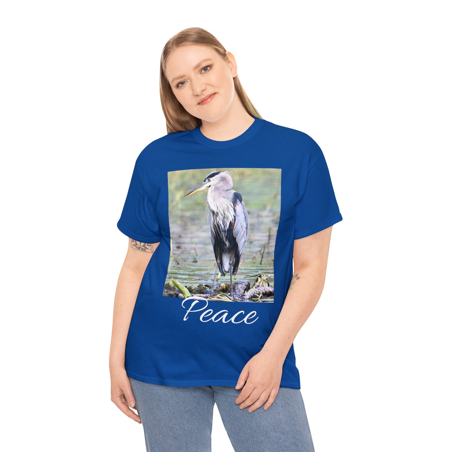 Blue Heron the Symbol of Peace T-shirt - Perfect Gift for Bird or Nature Lovers
