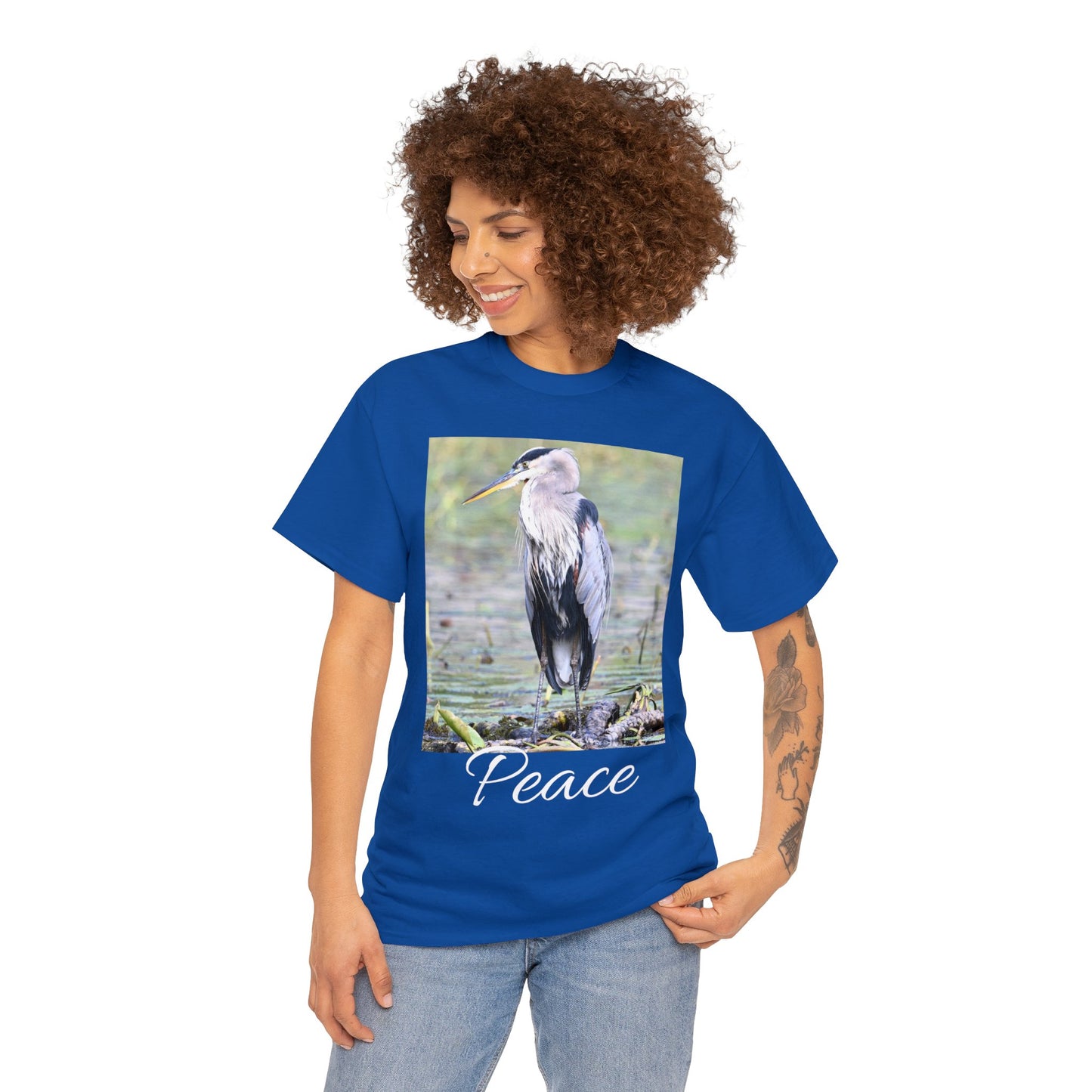 Blue Heron the Symbol of Peace T-shirt - Perfect Gift for Bird or Nature Lovers