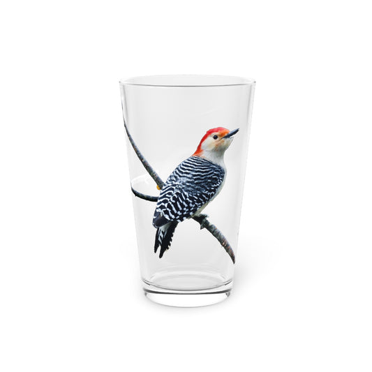 Pint Glass - Redheaded Woodpecker Bird Lover Gift