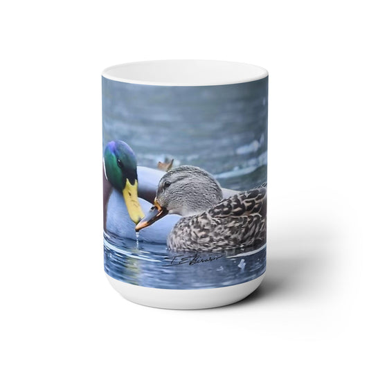 Mallard Ducks Kissing - Ceramic Mug 15oz