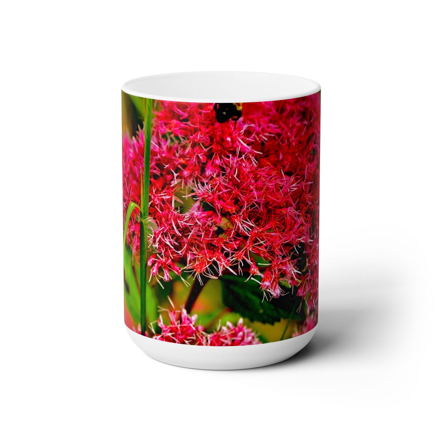 Beautiful Flower and Bee Ceramic Mug 15oz