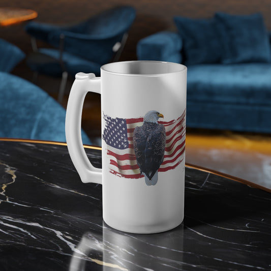 American Frosted Glass Beer Mug