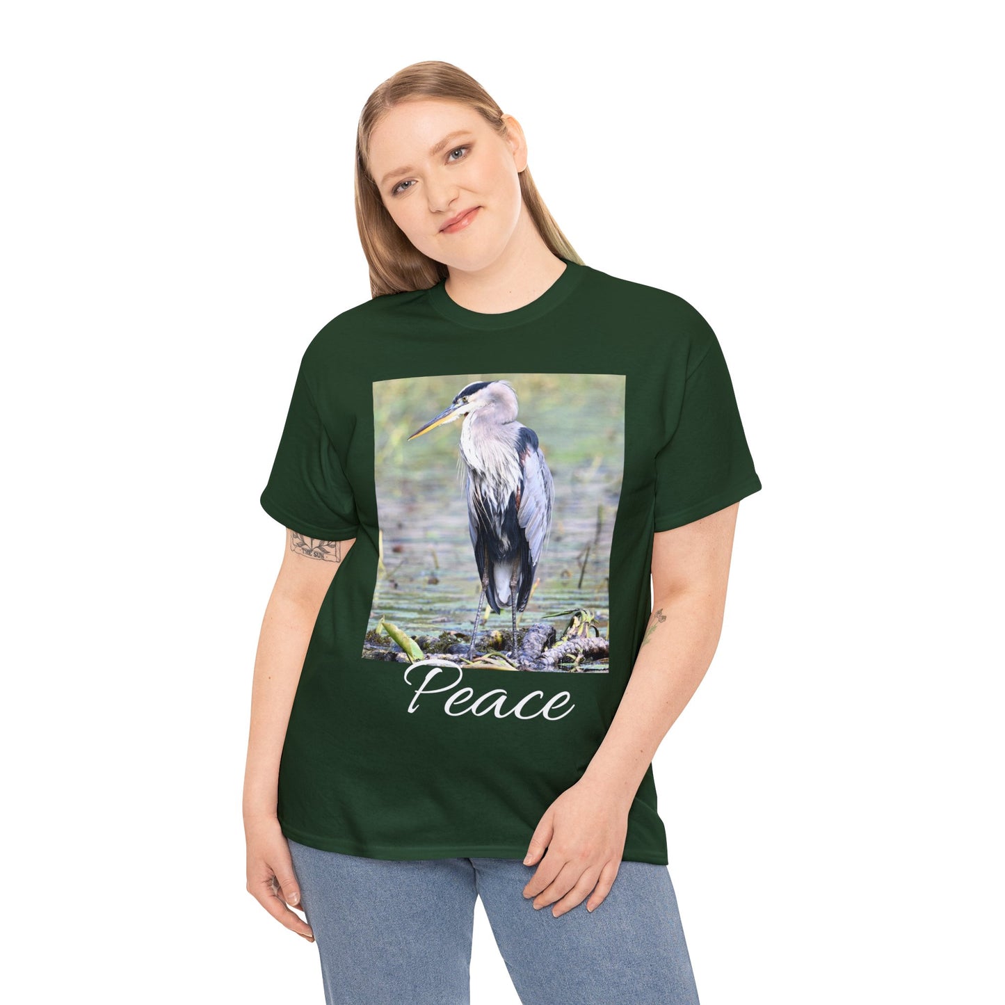 Blue Heron the Symbol of Peace T-shirt - Perfect Gift for Bird or Nature Lovers