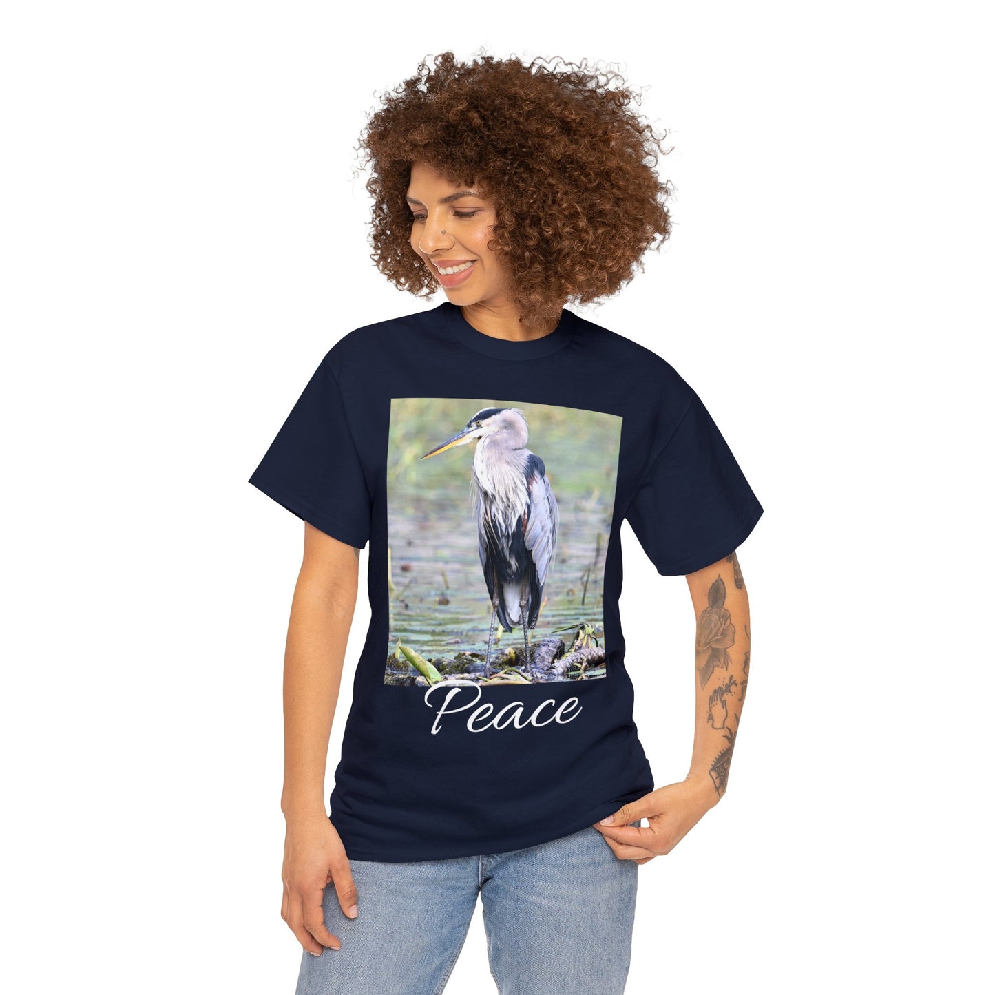 Blue Heron the Symbol of Peace T-shirt - Perfect Gift for Bird or Nature Lovers