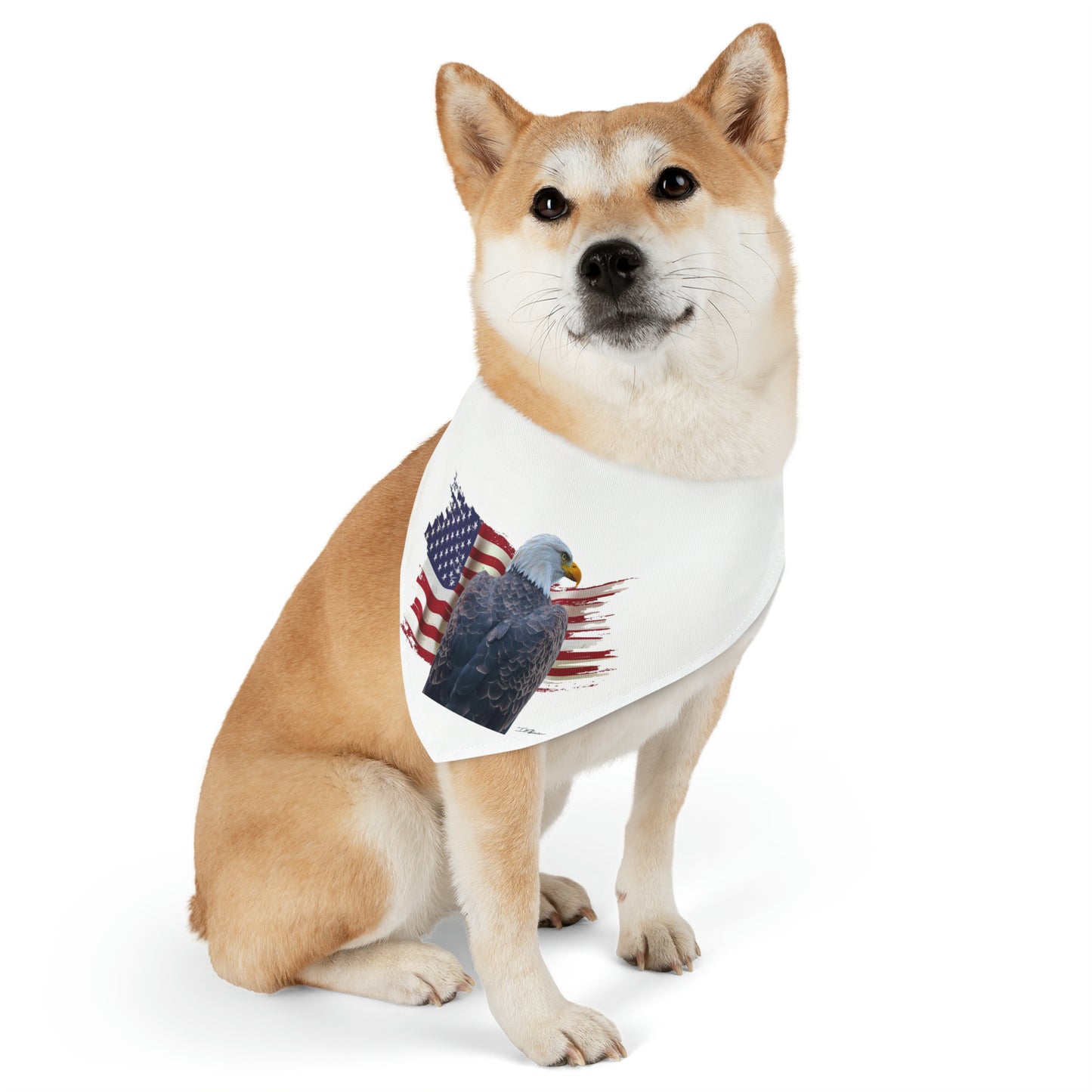 Pet Bandana Collar - American Flag and Eagle