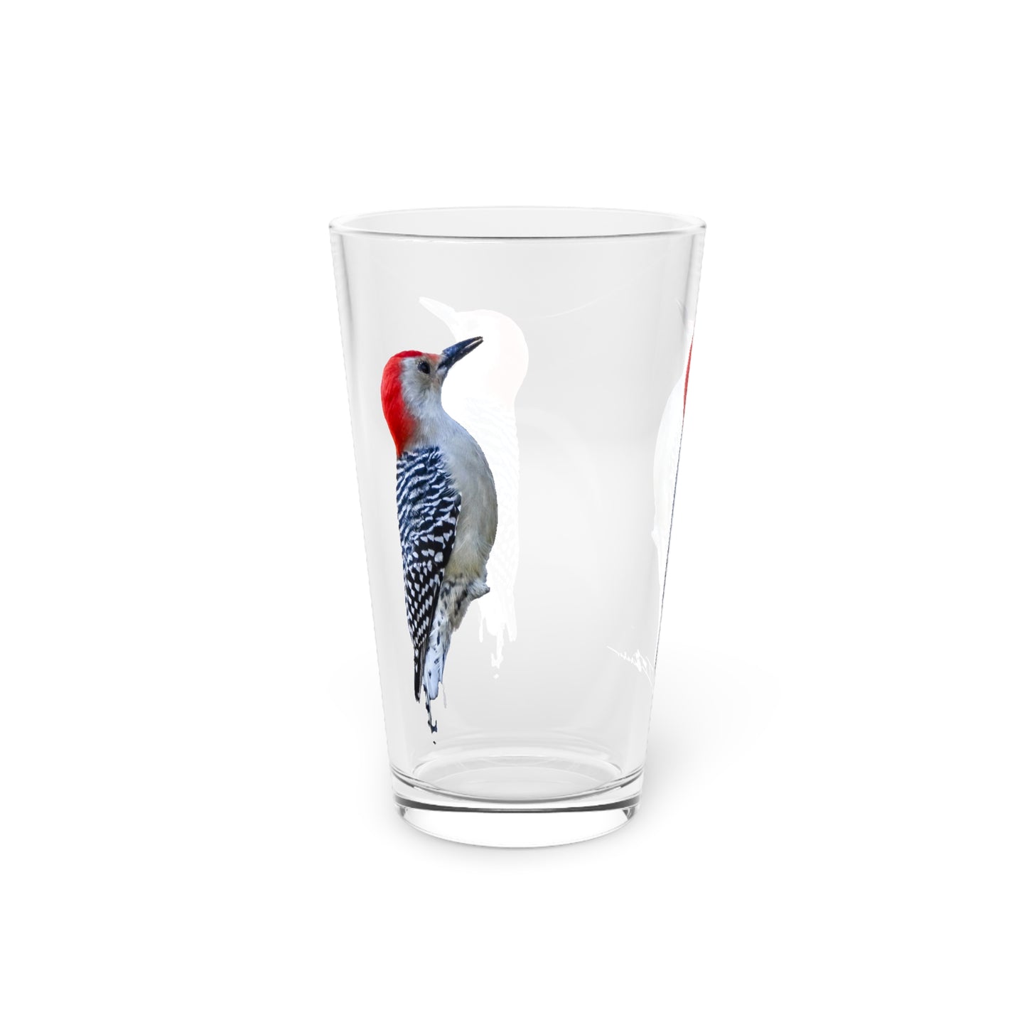 Red Headed Woodpecker Pint Glass, 16oz
