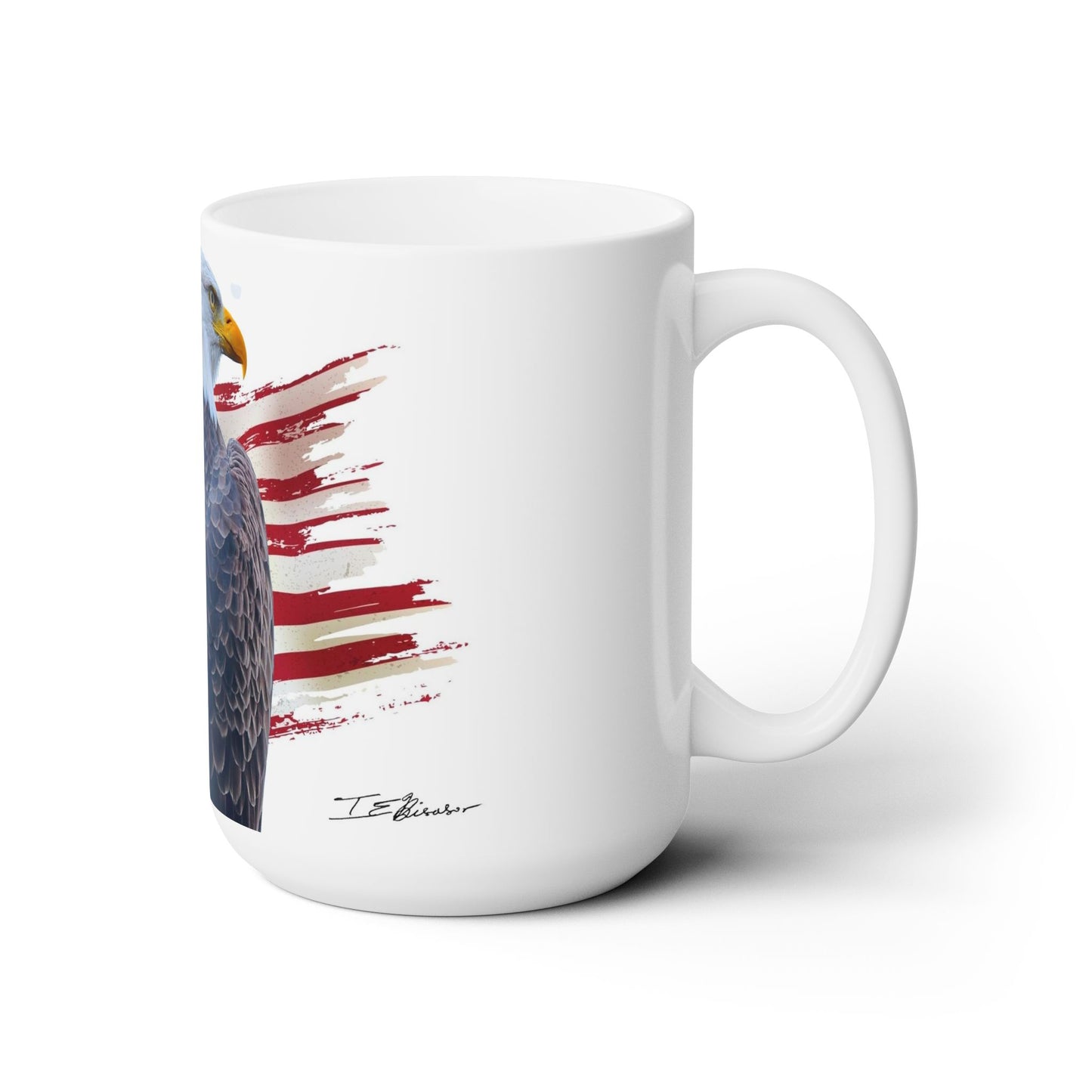 Majestic Eagle and Flag Ceramic Mug 15oz