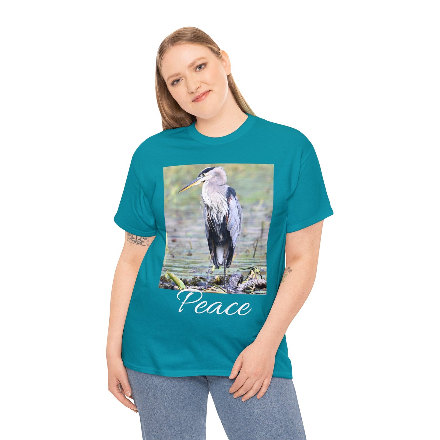 Blue Heron the Symbol of Peace T-shirt - Perfect Gift for Bird or Nature Lovers