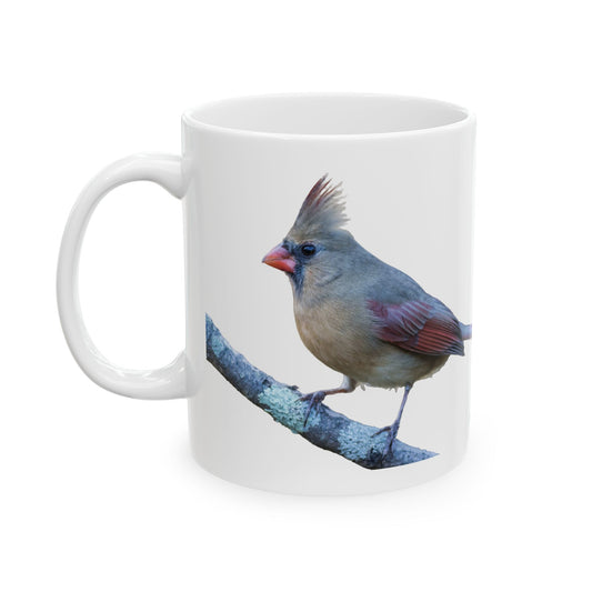 Mug - Beautiful Female Cardinal Nature Lover Ceramic Mug (11oz, 15oz)
