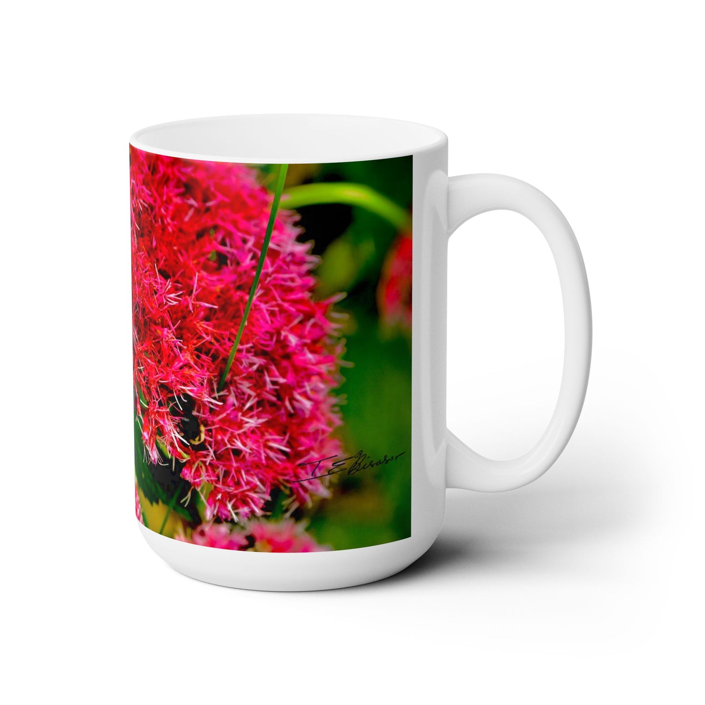 Beautiful Flower and Bee Ceramic Mug 15oz