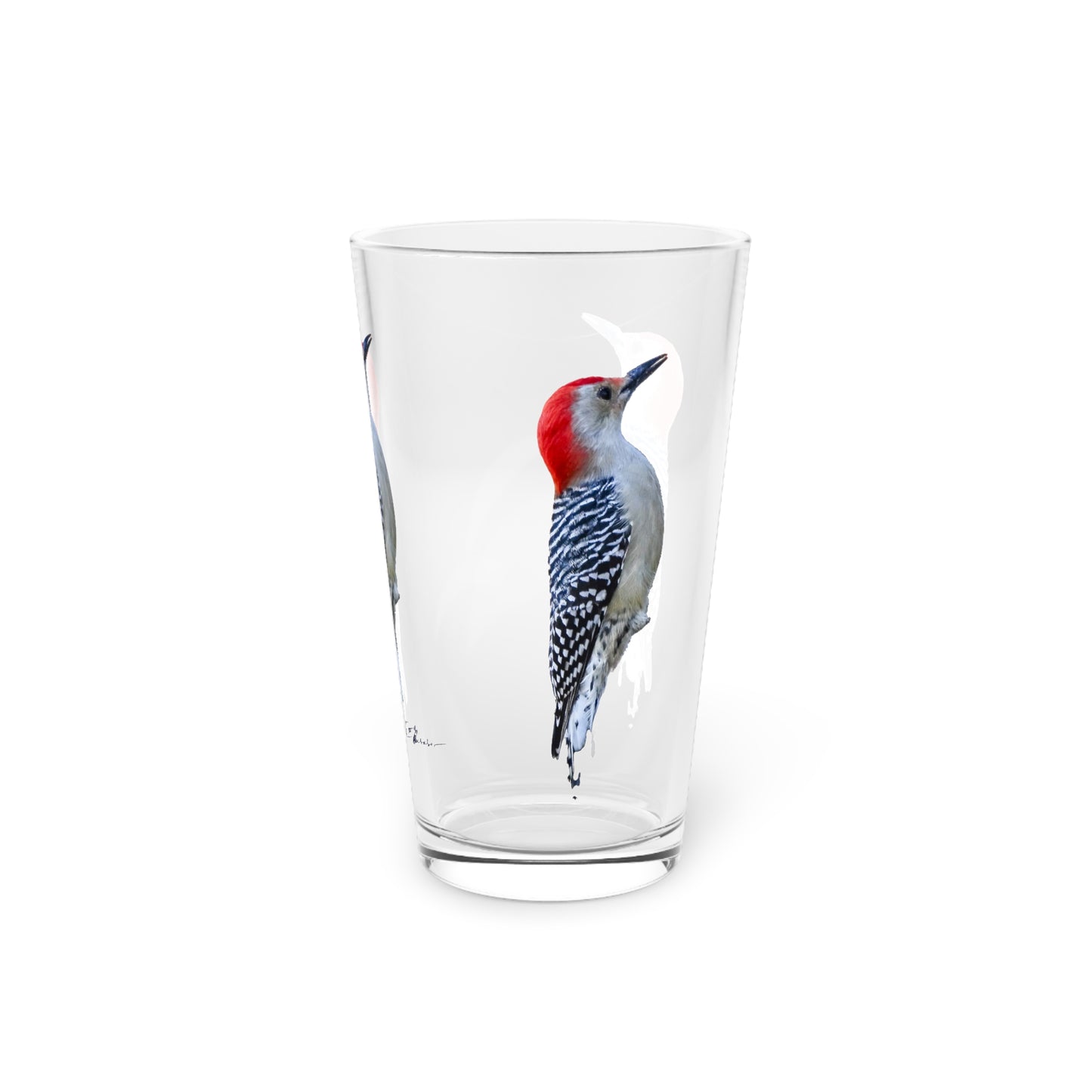 Red Headed Woodpecker Pint Glass, 16oz