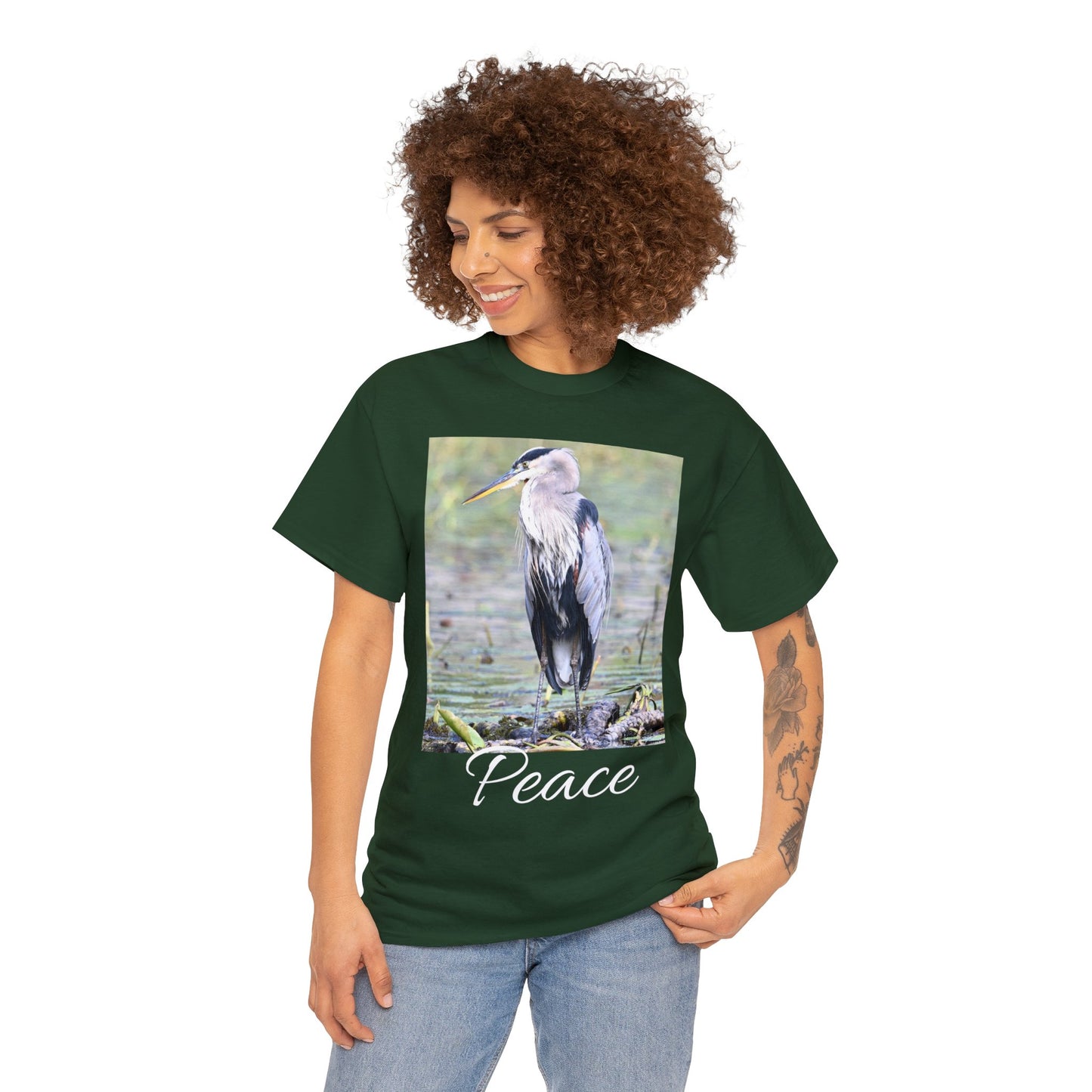 Blue Heron the Symbol of Peace T-shirt - Perfect Gift for Bird or Nature Lovers