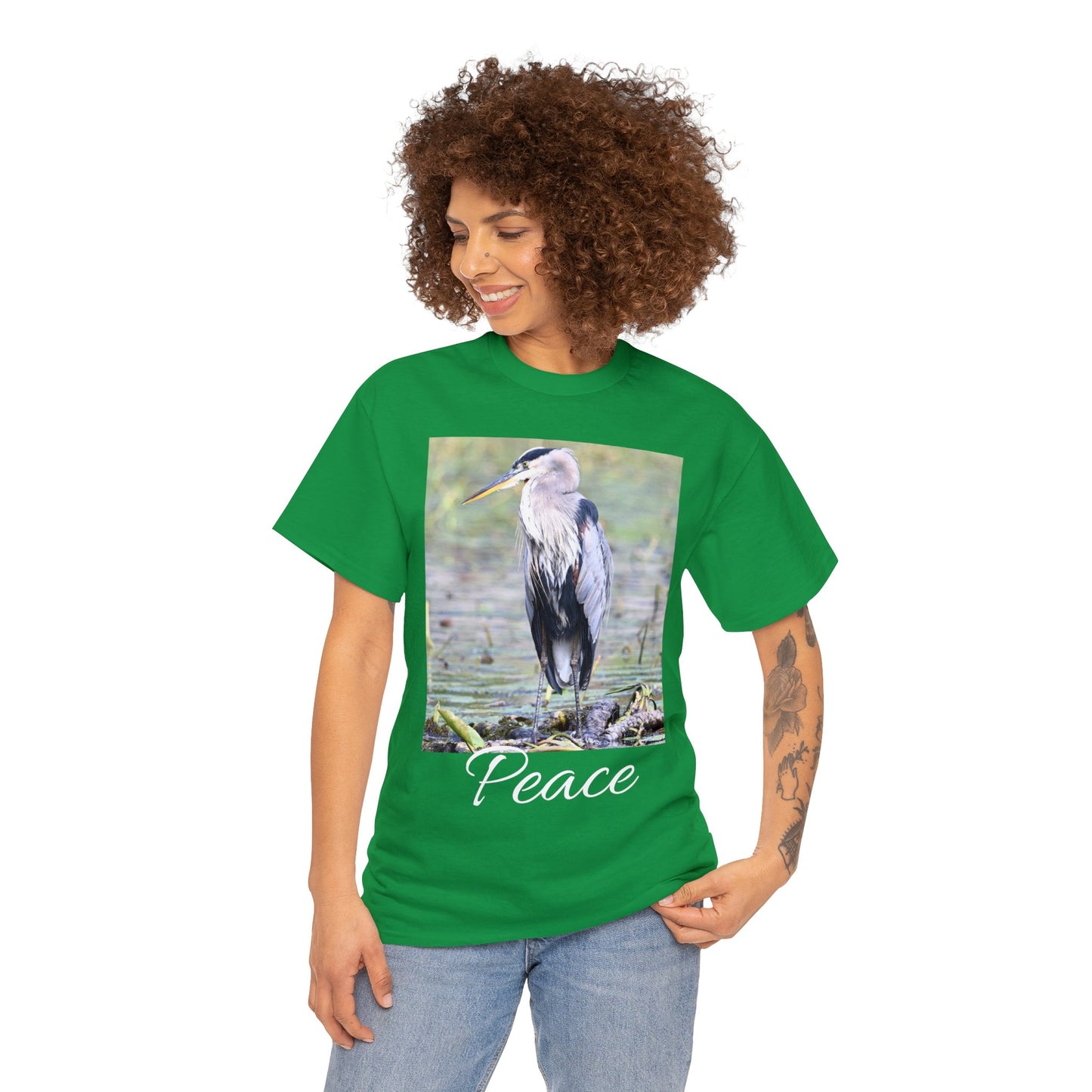 Blue Heron the Symbol of Peace T-shirt - Perfect Gift for Bird or Nature Lovers