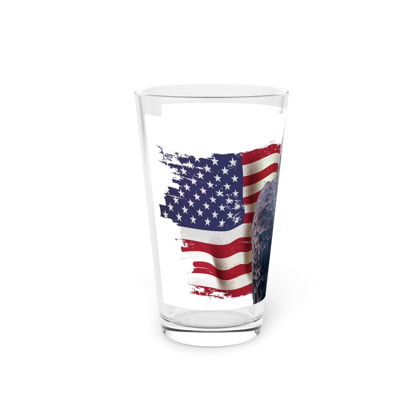 American Eagle and Flag Pint Glass, 16oz