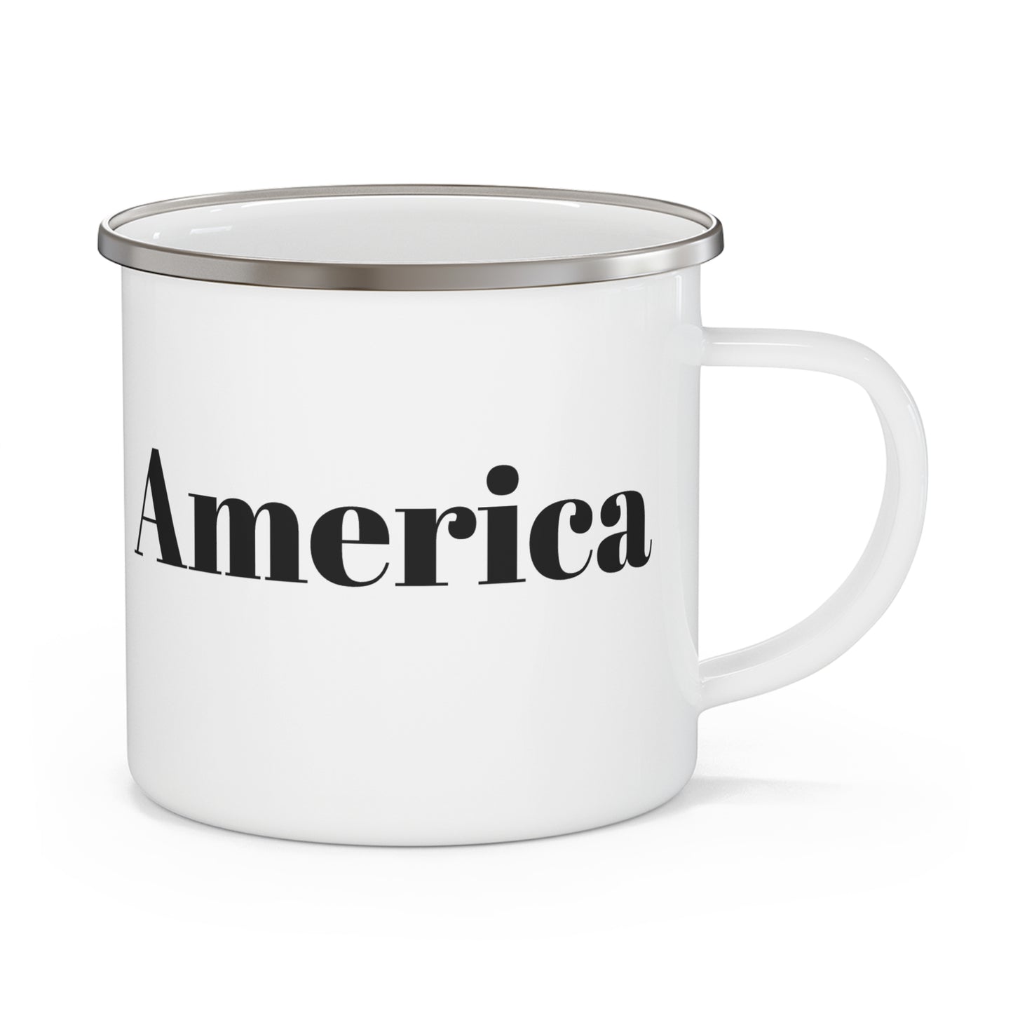 Majestic Bald Eagle and American Flag - America Enamel Camping Mug