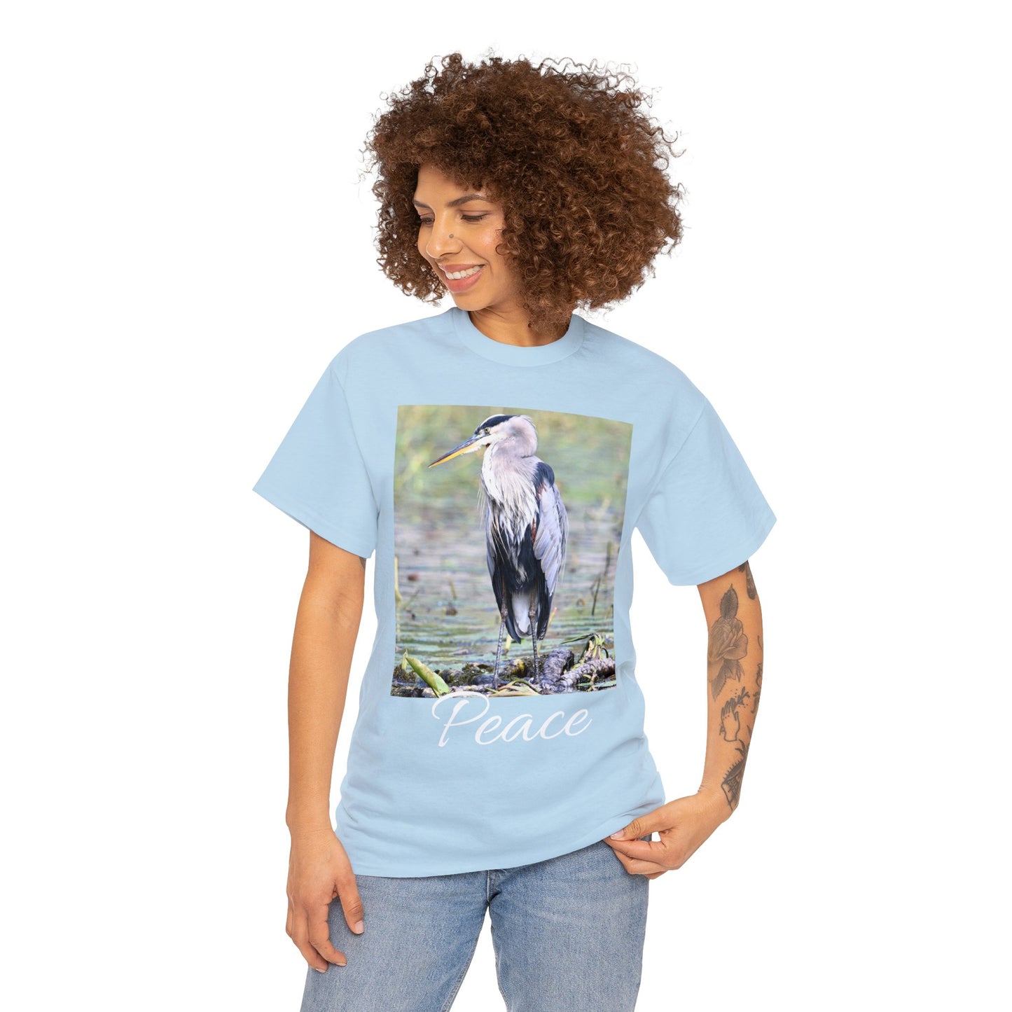 Blue Heron the Symbol of Peace T-shirt - Perfect Gift for Bird or Nature Lovers