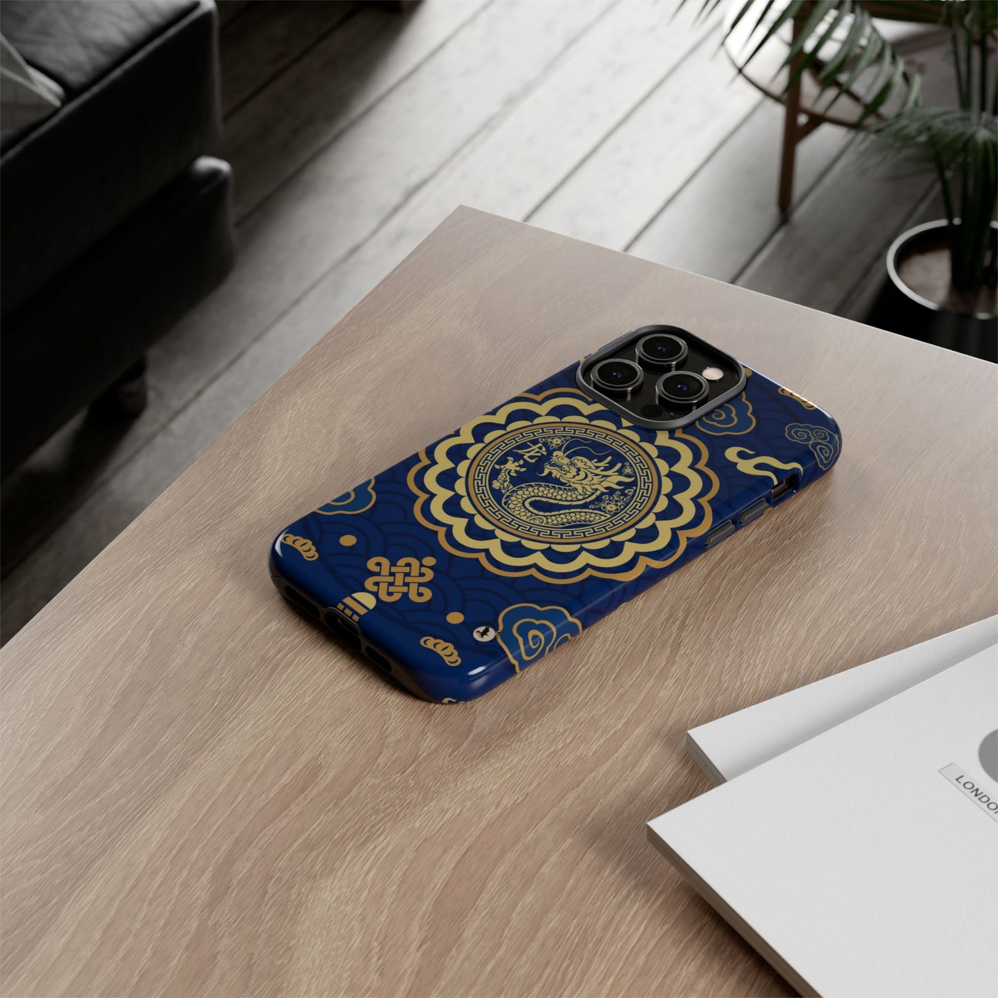 Year of the Dragon - Blue and Gold Dragon Phone Case