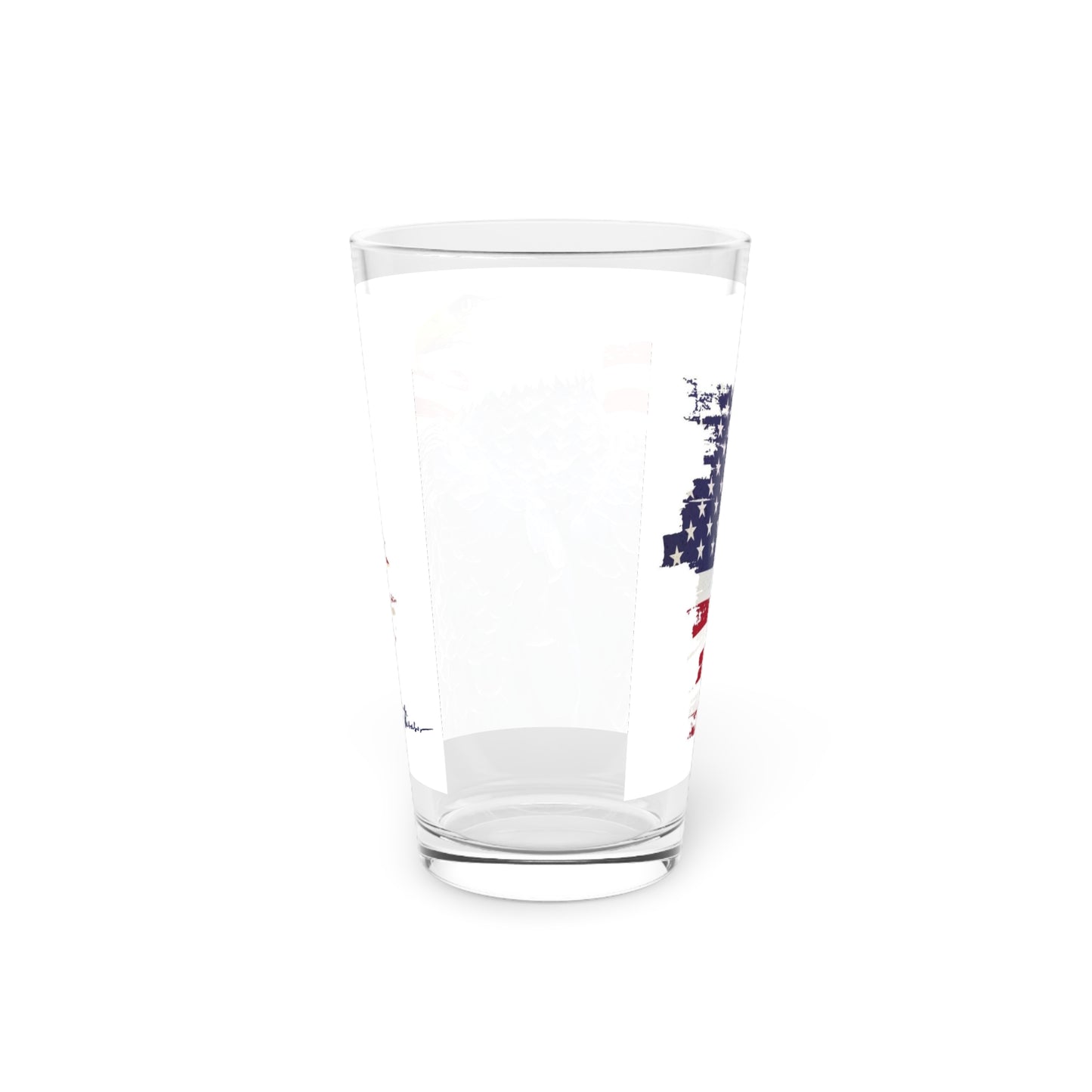 American Eagle and Flag Pint Glass, 16oz