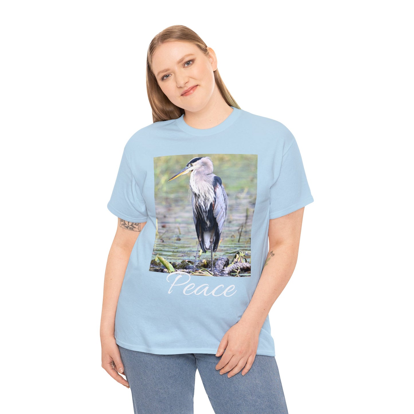 Blue Heron the Symbol of Peace T-shirt - Perfect Gift for Bird or Nature Lovers