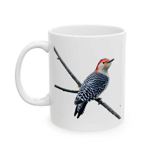Ceramic Mug - Redheaded Woodpecker Birdwatching Gift for Bird Lovers and Birders