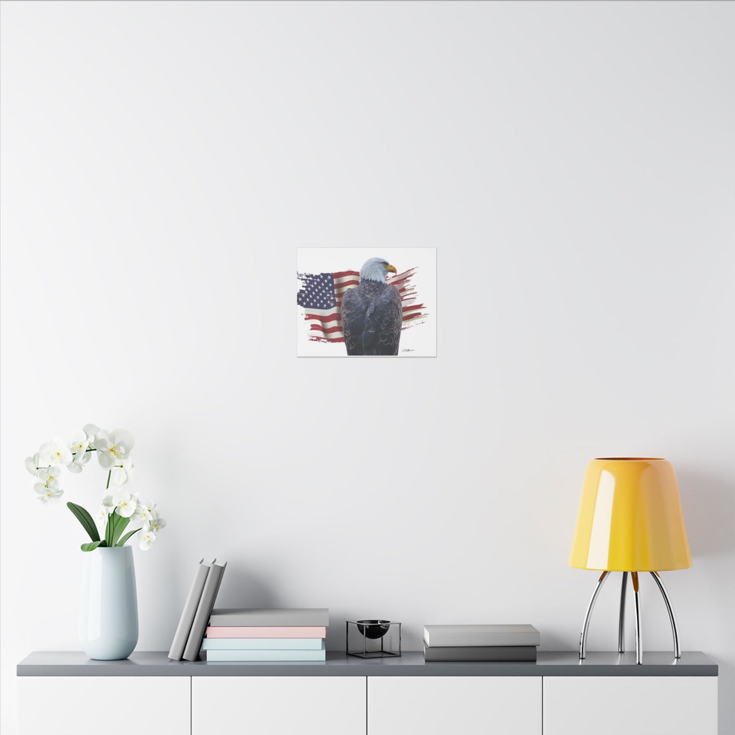 All American Artwork - Bald Eagle and American Flag