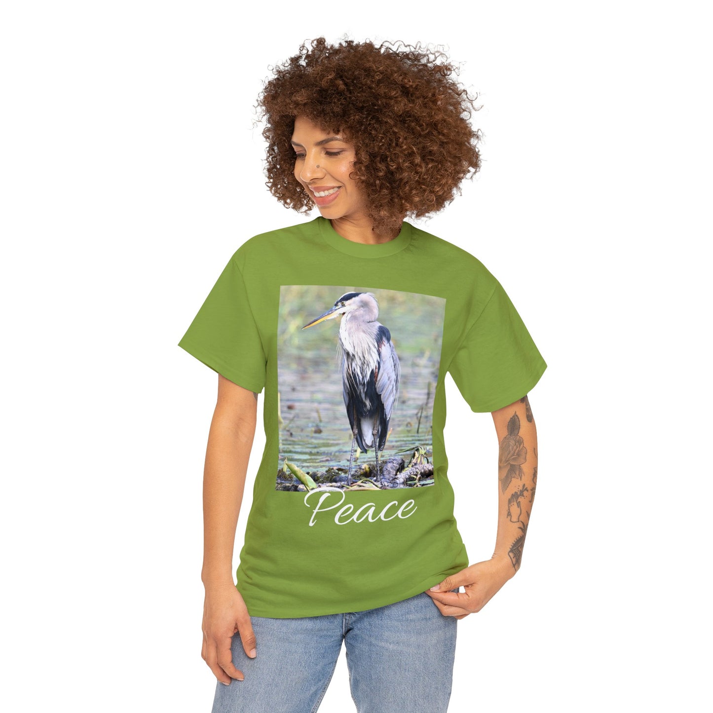 Blue Heron the Symbol of Peace T-shirt - Perfect Gift for Bird or Nature Lovers