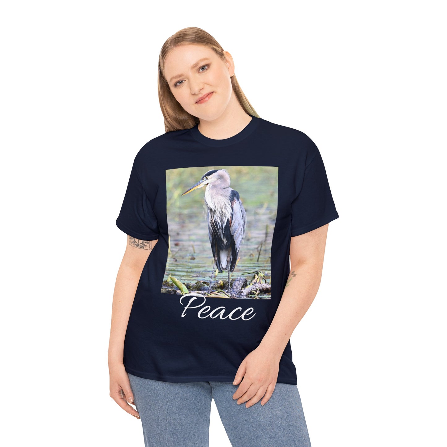 Blue Heron the Symbol of Peace T-shirt - Perfect Gift for Bird or Nature Lovers