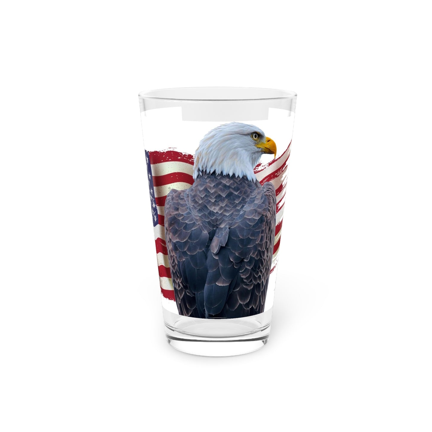 American Eagle and Flag Pint Glass, 16oz
