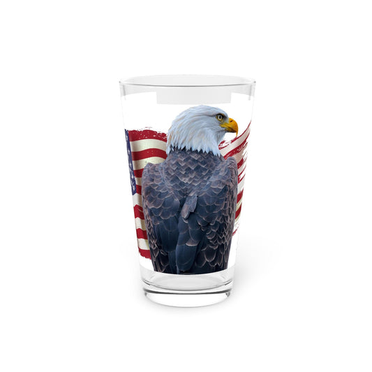 American Eagle and Flag Pint Glass, 16oz
