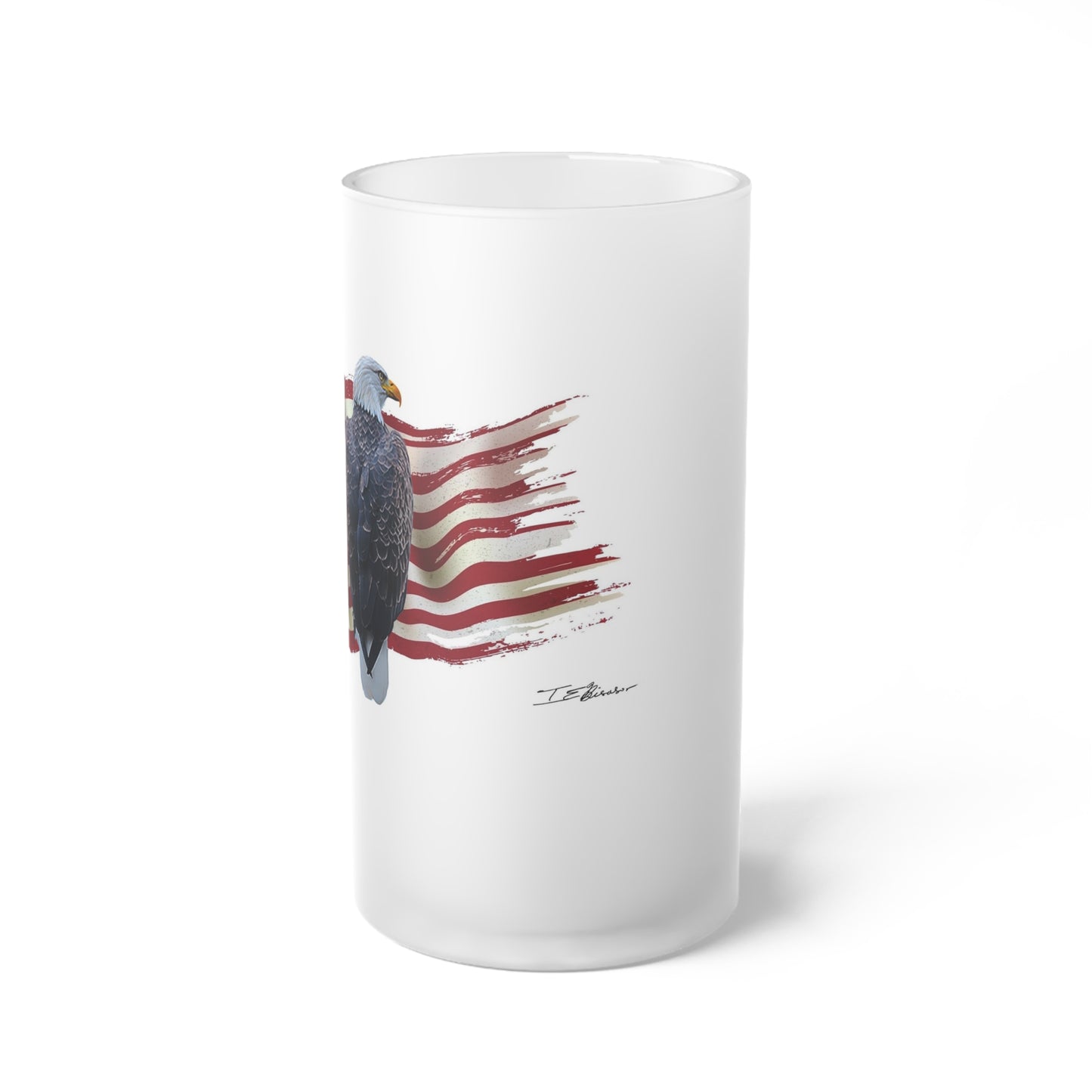 American Frosted Glass Beer Mug